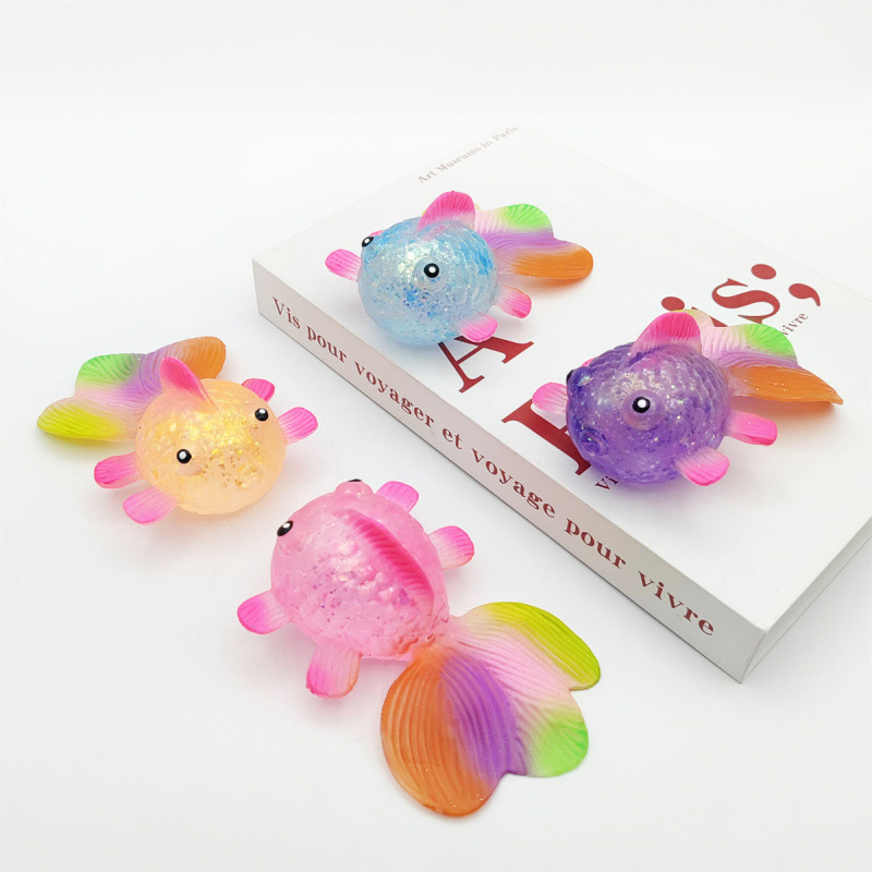 Decompression maltose goldfish pinch music creative color goldfish slow rebound vent toys wholesale foreign trade