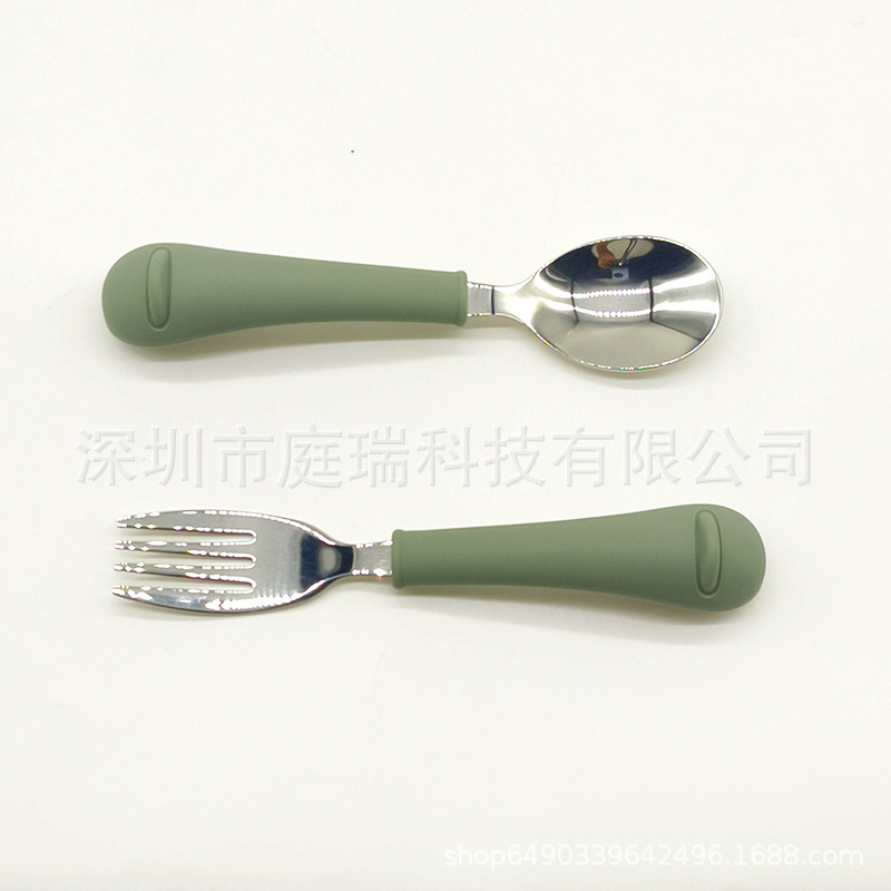 Cuenco de silicona pato suplemento alimenticio Tazón traje 316 tenedor cuchara lindo pollo lechón tazón de bebé resistente a la caída Tazón de cuchara traje