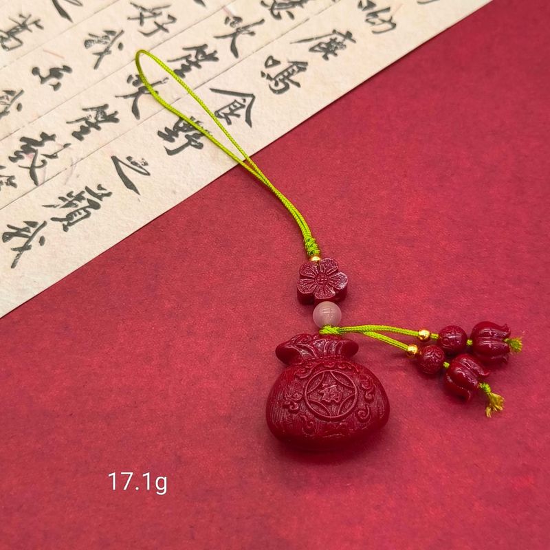 高含量朱砂紫金砂平安扣福袋招财猫莲花佛公手机链钥匙扣批发|undefined