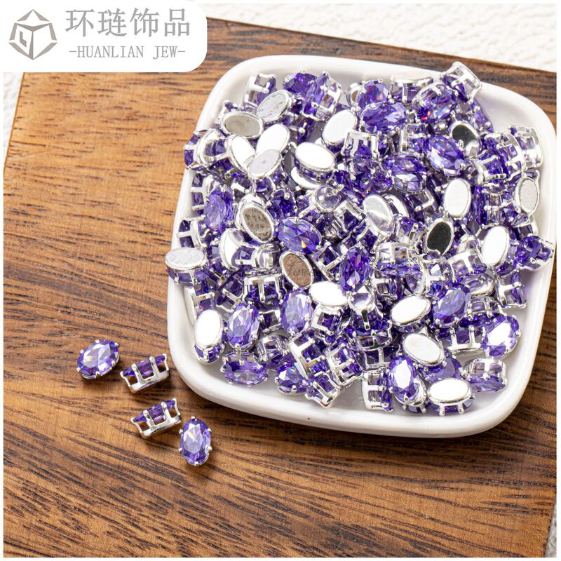 【椭圆锆石爪钻】闪亮锆石保色diy手工材料手链饰品配件体验装|undefined