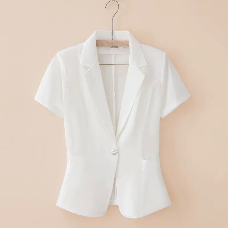 Summer New Short-sleeved Small Suit Thin Light Mesh Coat Women's Sunscreen Shirt Fashion Professional Suit Small Coat