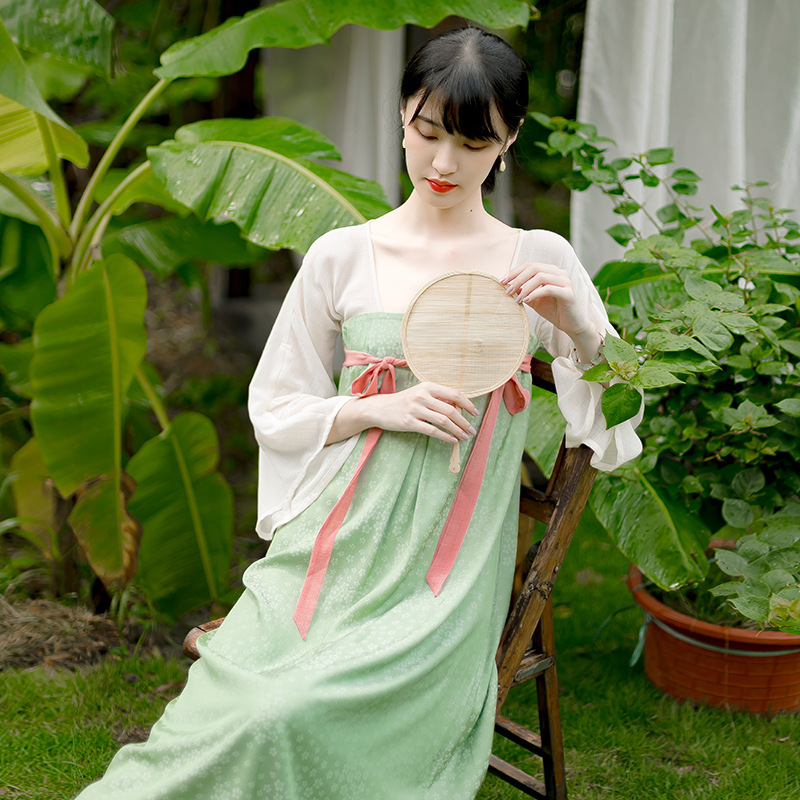 "Fusang" Yi Mo New Chinese Style Han Element Improved Chest Water Sleeve Dress Loose Women's Dress "Fusang" Yi Mo New Chinese Style Han Element Improved Chest Water Sleeve Dress Loose Women's Dress