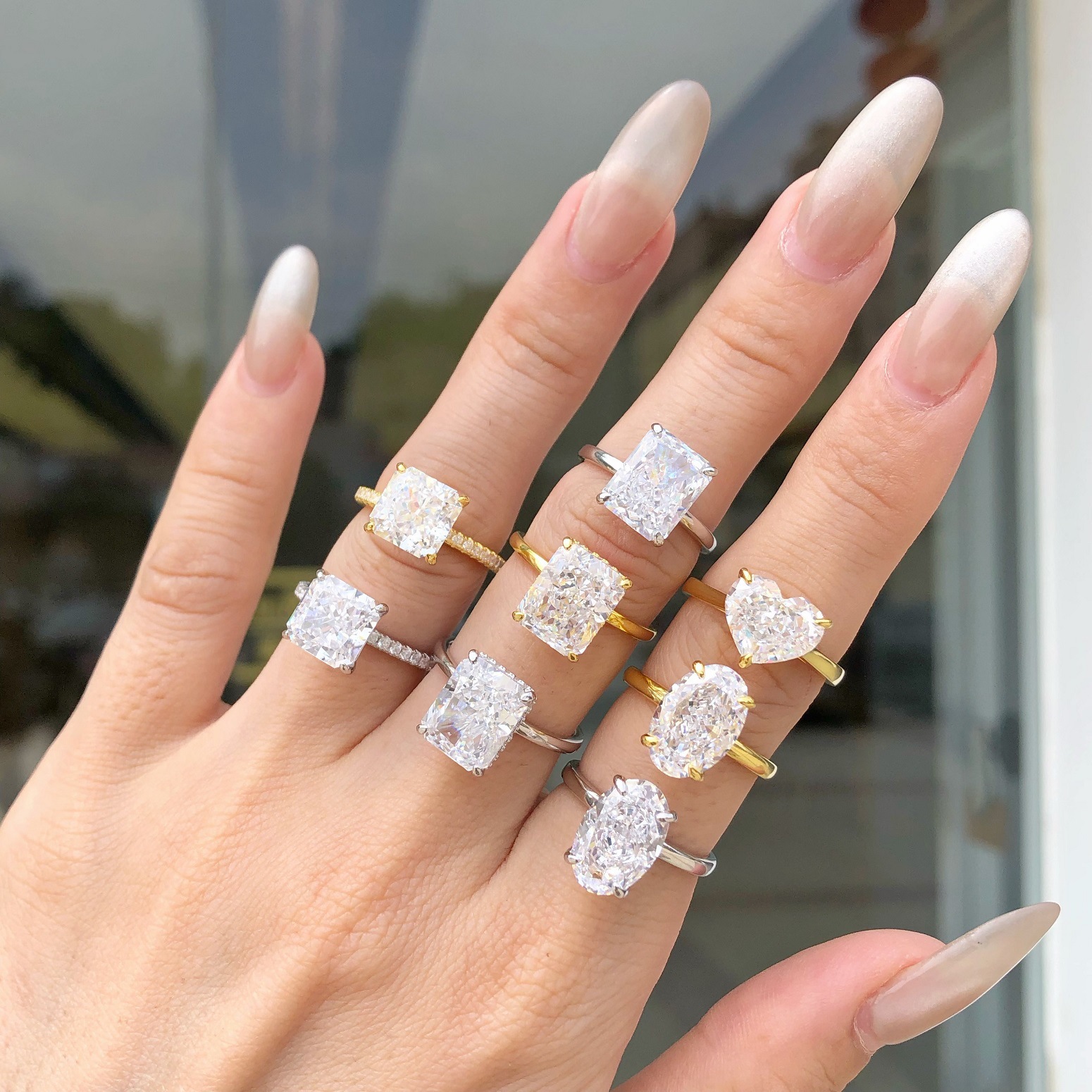 6g Weight Zircon Inlay Material Rings Classification 5, 9 Ring Size 1 Piece Quantity Holiday, Daily Occasion 925 Sterling Silver Material Geometric, Heart Shape Pattern Women's Gender Plating, Inlay Design Elegant Style 925 Sterling Silver Zircon Geometric Heart Shape Rings 2