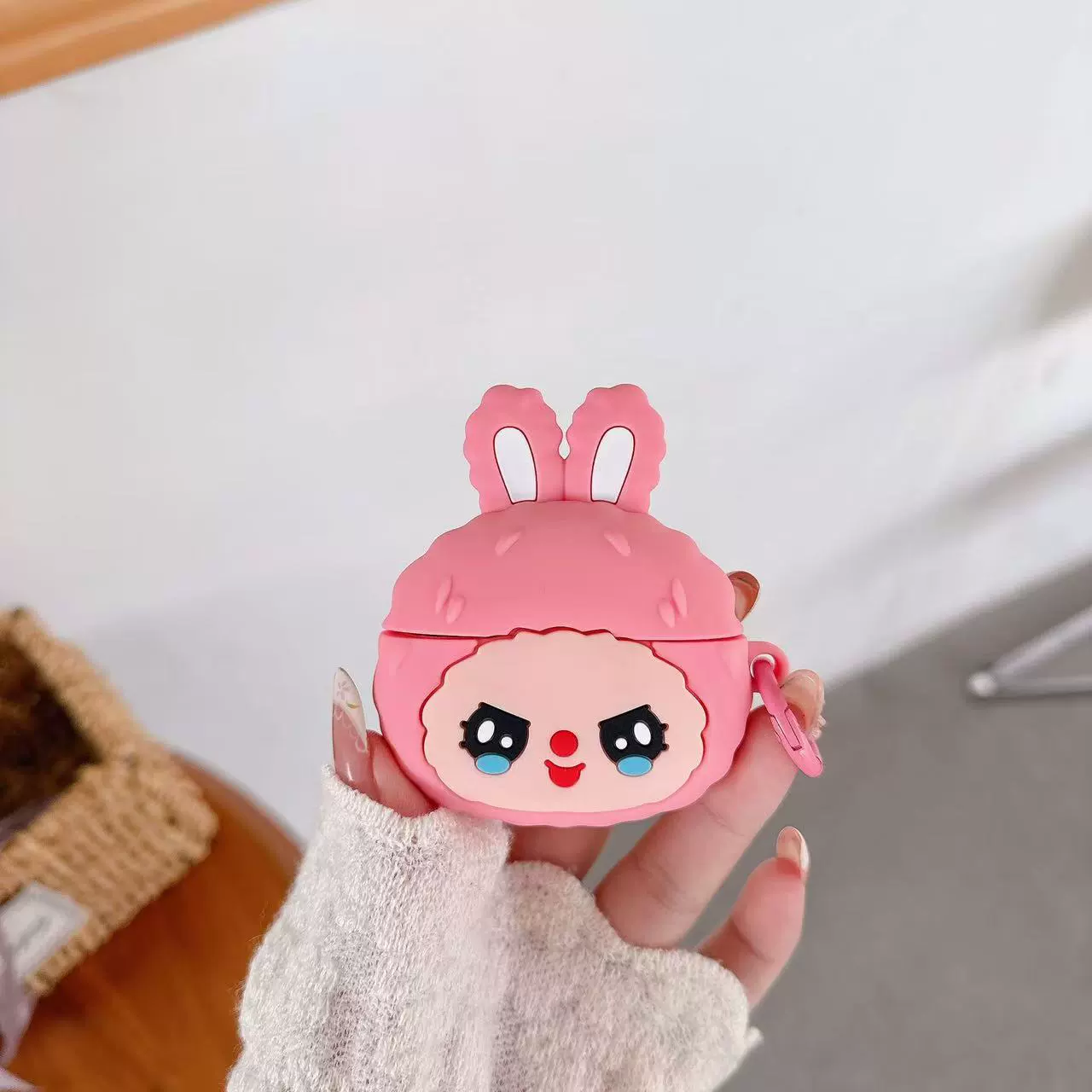 Силиконовый чехол для AirPods (KT) — совместим с AirPods 3, милый дизайн в виде банки с медом и карабин
