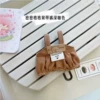 Dengge grid strap pants dark coffee color 10 cm