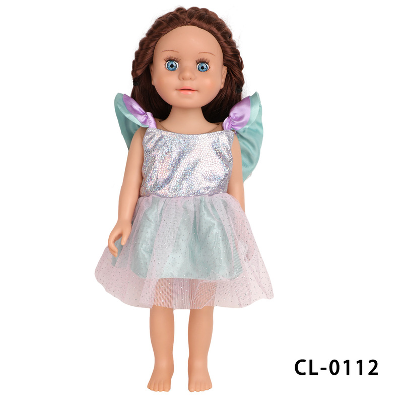 18inch Little Flying Sleeve Mermaid Long Dress 43cm Doll Dress Mermaid Sequin Children's Stylish Sleeveless Princess Dress