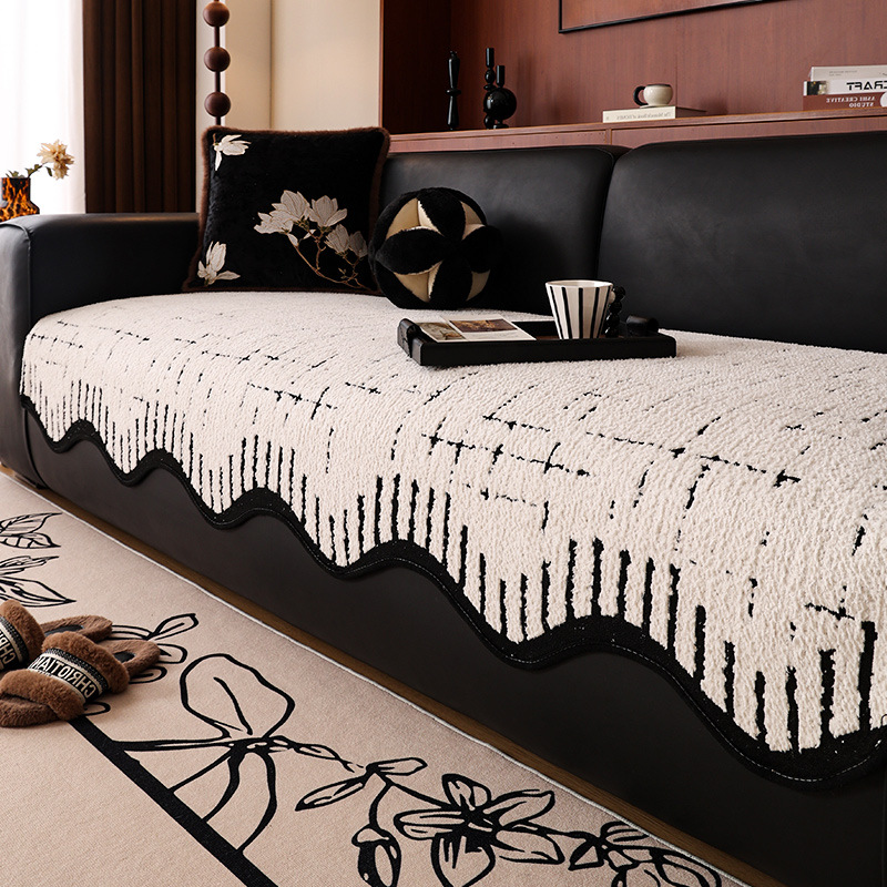 2024 nuevo tipo de cojín de sofá de forma especial otoño y invierno sofá de piel antideslizante cubierta de tela