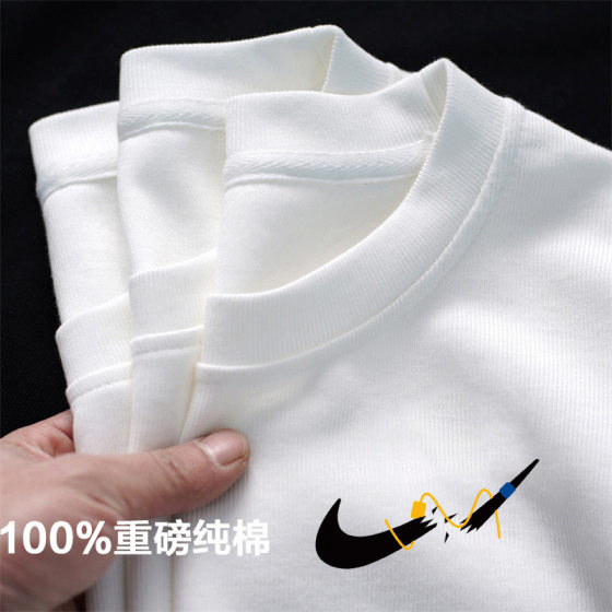 Summer new short-sleeved T-shirt men's cotton loose round neck summer fashion brand printed couple's top supply delivery