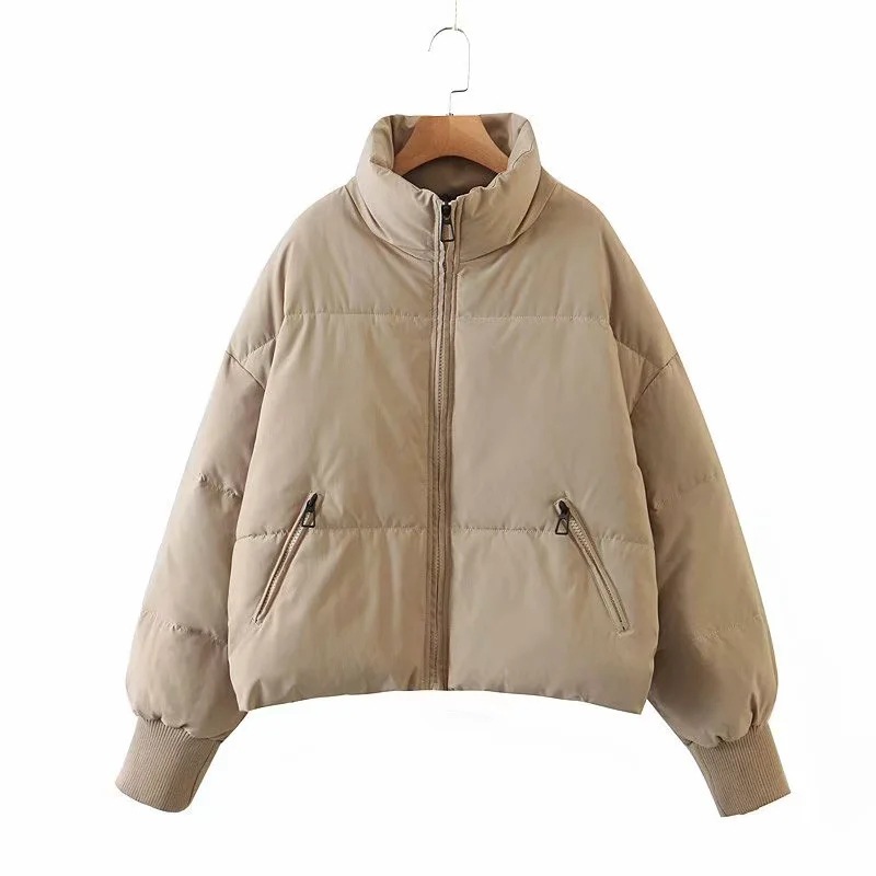 2023 invierno nuevo europeo y americano de moda elegante suelta adelgazante abrigo de pan caliente corto perezoso abajo abrigo de algodón acolchado image 7