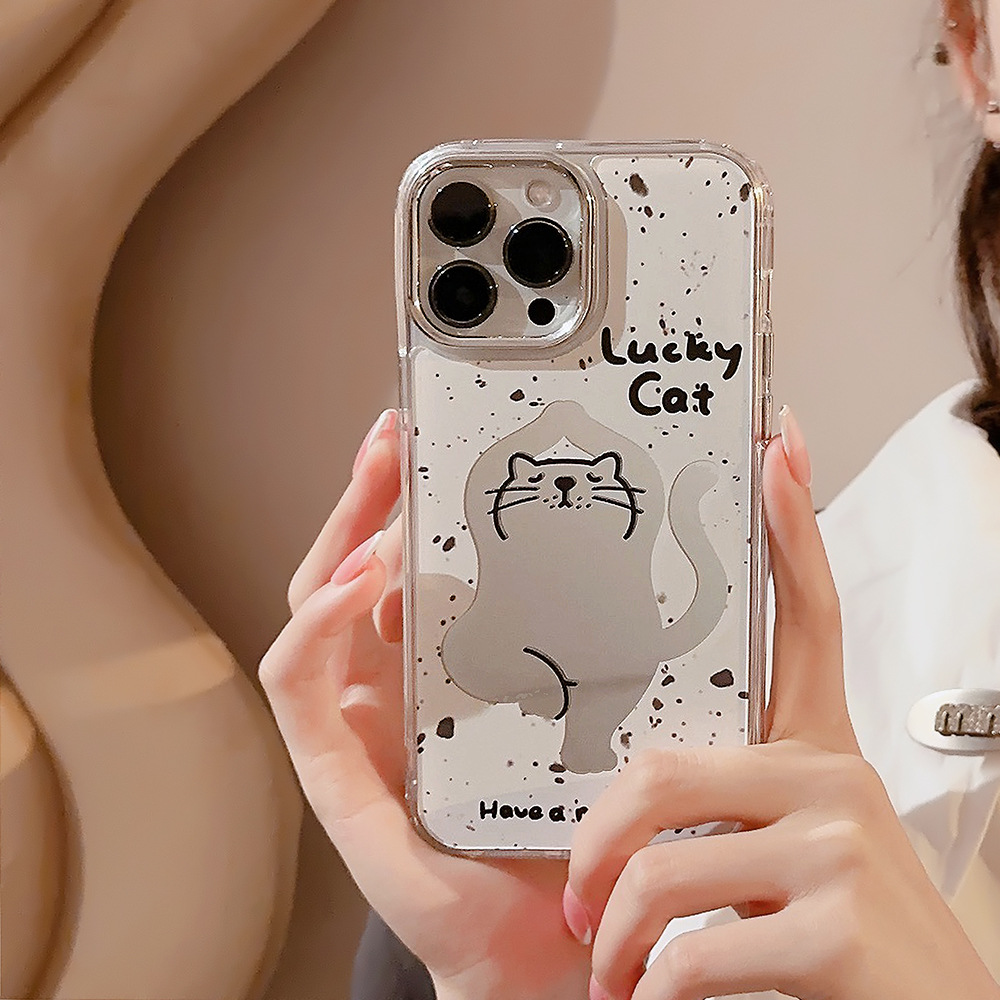 Protective Phone Case For Iphone With Yoga Cat Cartoon Design_voghion.com