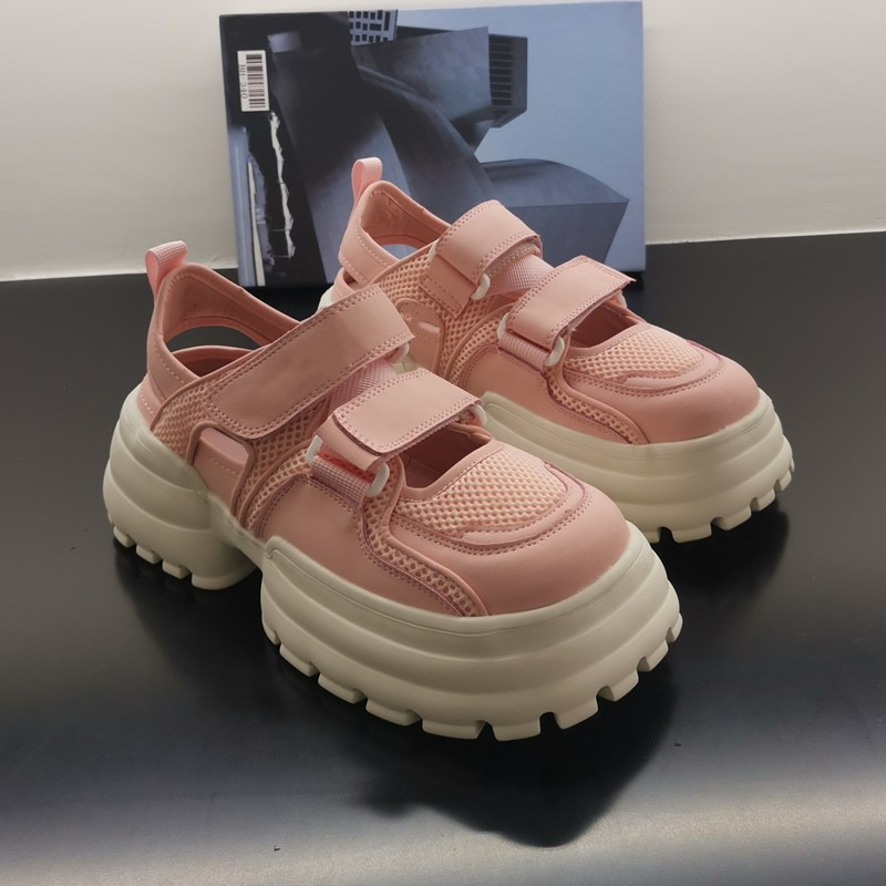 PLOVER hueco zapatos de papá y mujer respirado verano nuevo velcro mesh versátil soleas gruesas sandalias deportivas ligeras