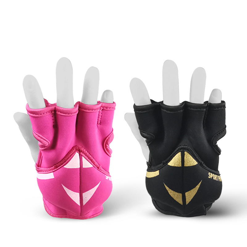 Nuevo 2 libras deportes peso-cojinete guantes pesados fuerte muñeca boxeo corriendo medio dedo guantes