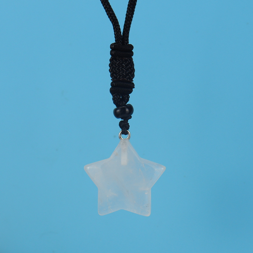 Simple Style Pentagram Crystal Handmade Pendant Necklace 1 Piece