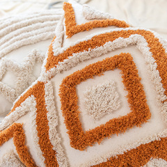 Bohemian ins Nordic style tufted embroidered pillowcase craft tassel living room sofa model room pillow