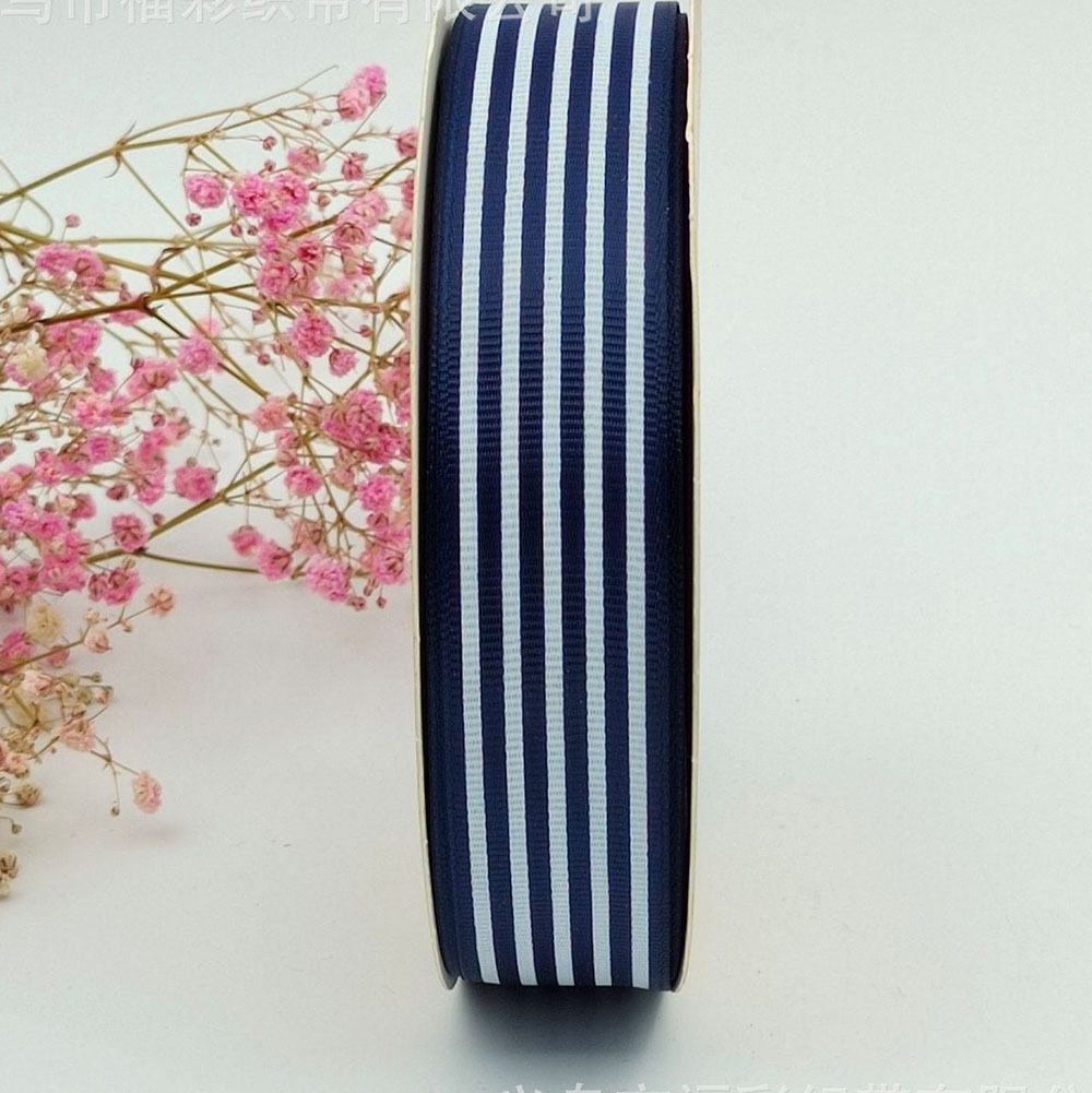 Suministro directo de fábrica 2,5 cm hilo cinta raya impresión cinta hornear caja de regalo embalaje Ropa Accesorios cinta