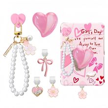 新款糖果色渐变爱心手机防尘塞时尚可爱个性创意设计手机挂件配饰