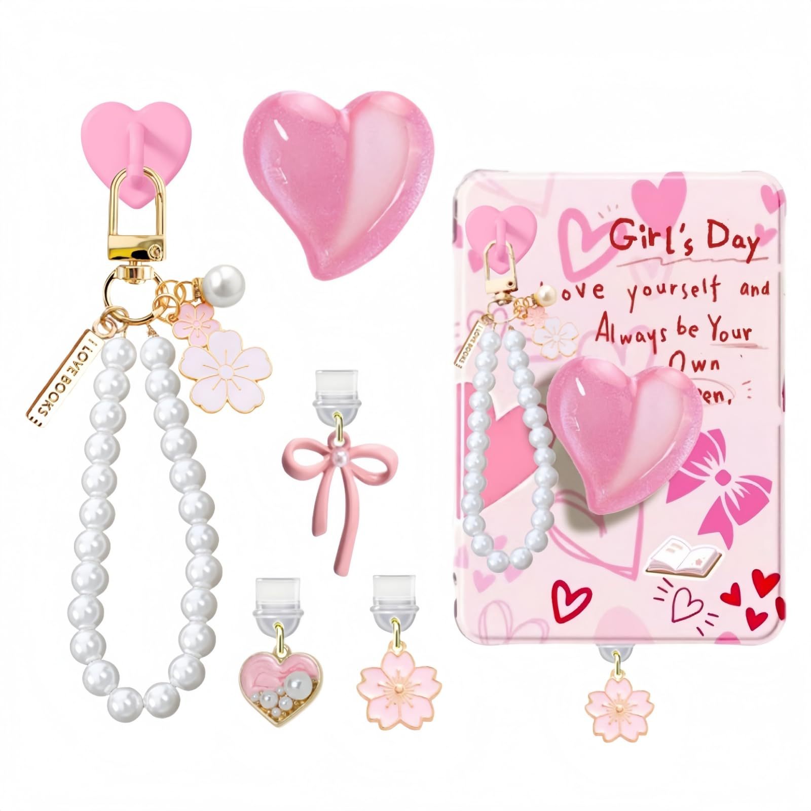 新款糖果色渐变爱心手机防尘塞时尚可爱个性创意设计手机挂件配饰