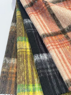 Woolen Wool in stock Shun Wool Large Plaid Coat Clothing/Shoes and Hats/Luggage Fabric Fabric Shaoxing Supply