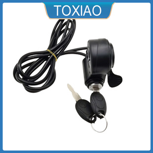 指撥調速器油門+電門鎖 適用22mm車把改裝電動車拇指轉把加速配件