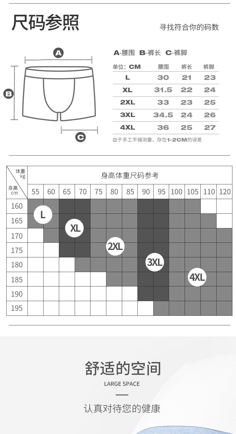 4条盒装男士内裤莫代尔透气平角裤中腰四角裤薄款U凸性感底裤批发详情3