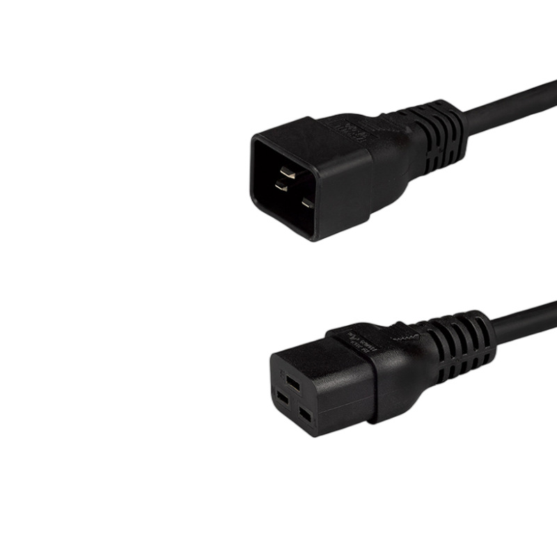 C20转C19直头左弯右弯带锁电源线  工厂直销 3C认证 VDE认证