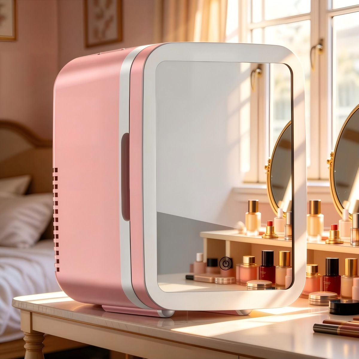 Chejia Dual-Use Beauty and Skin Care Products Cosmetic Mirror Cooler Car Supplies Mini Car Small Freezer Small Refrigerator