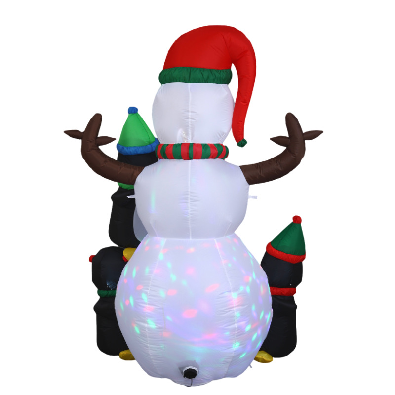 Amazon nuevo muñeco de nieve infláble de Navidad LED decoración de decoración de vacaciones decoración de patio pingüino