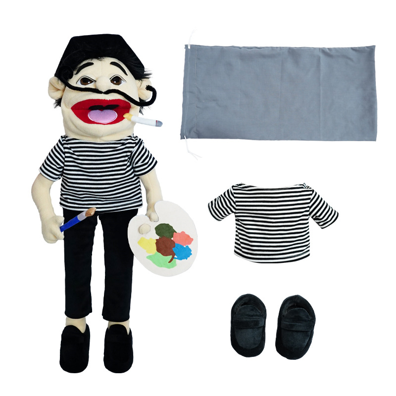 El mismo personaje de Amazon Jeff, marioneta de mano, Phoebe, divertido, chico con la boca abierta, muñeca de peluche interactiva entre padres e hijos