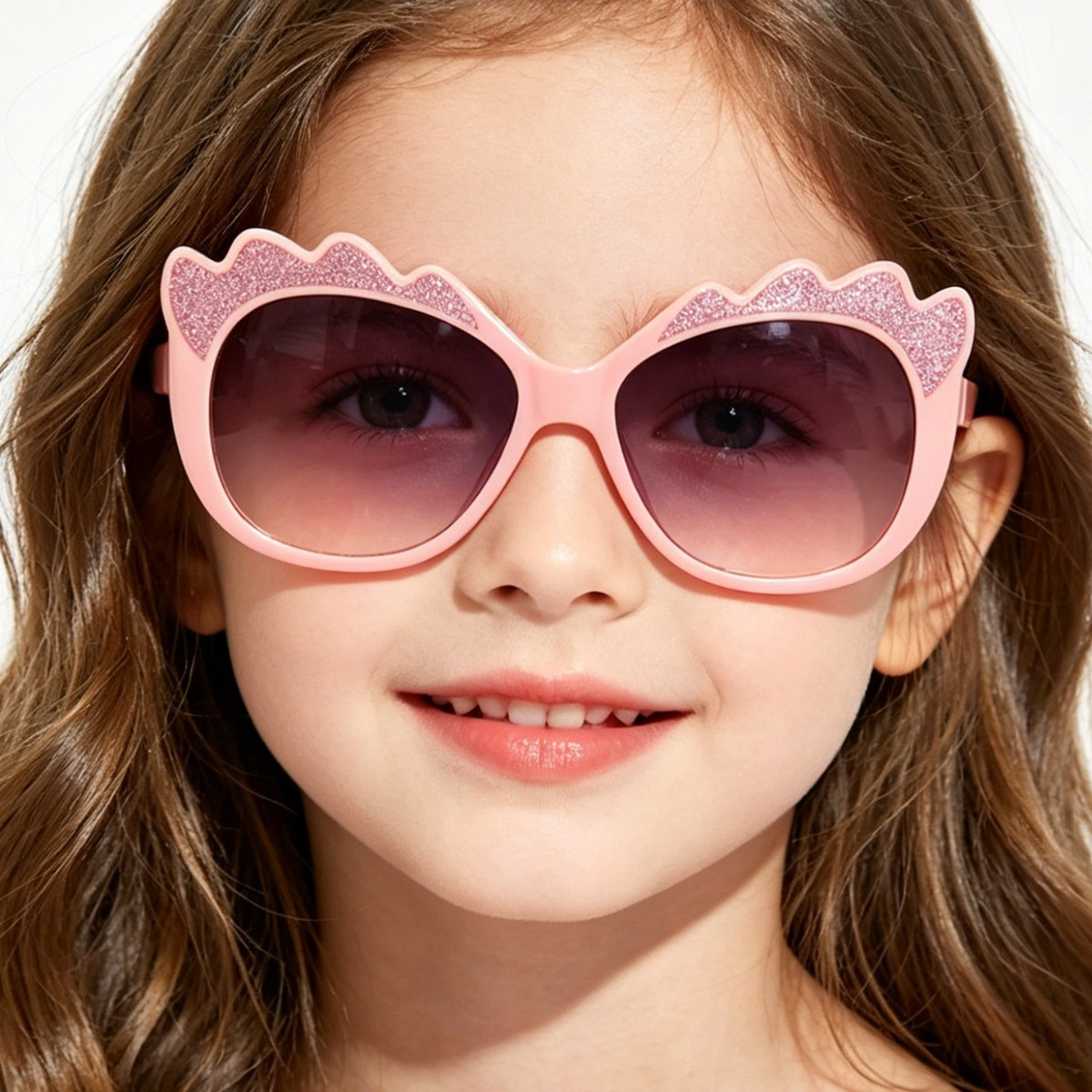 Gafas de sol infantiles transfronterizas con lentejuelas, diseño de dibujos animados, color caramelo, estilo urbano, protección solar para bebés