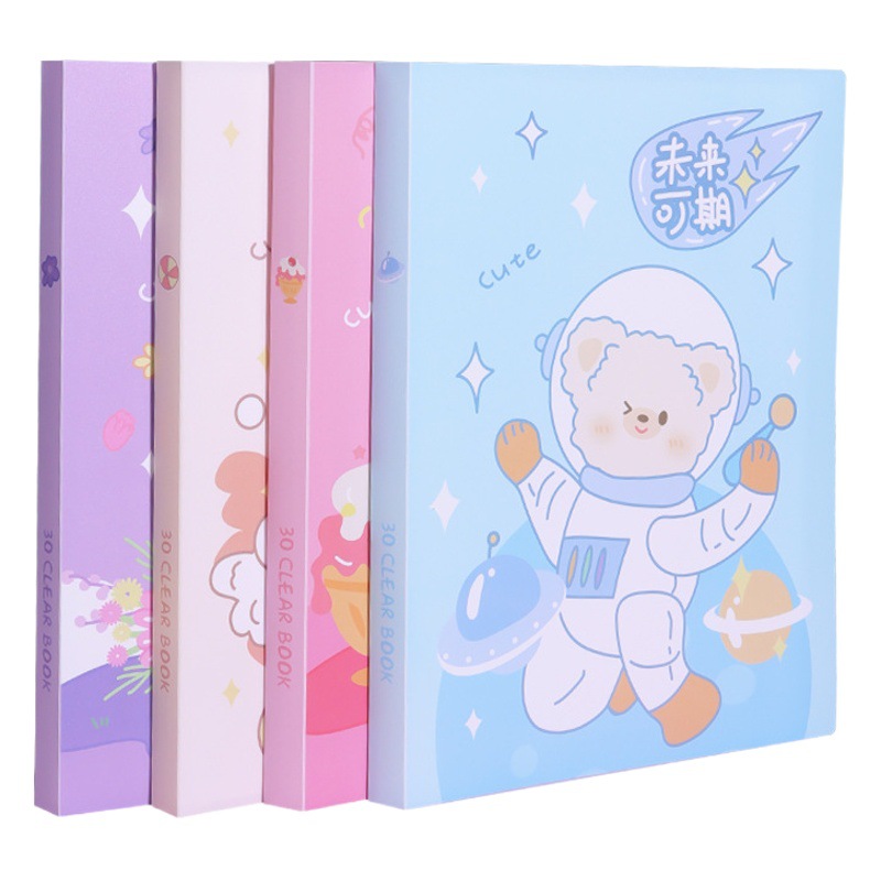 100 páginas de gran capacidad de dibujos animados A4 bolsas de exámenes de estudiantes suministros de oficina archivos carpetas al por mayor