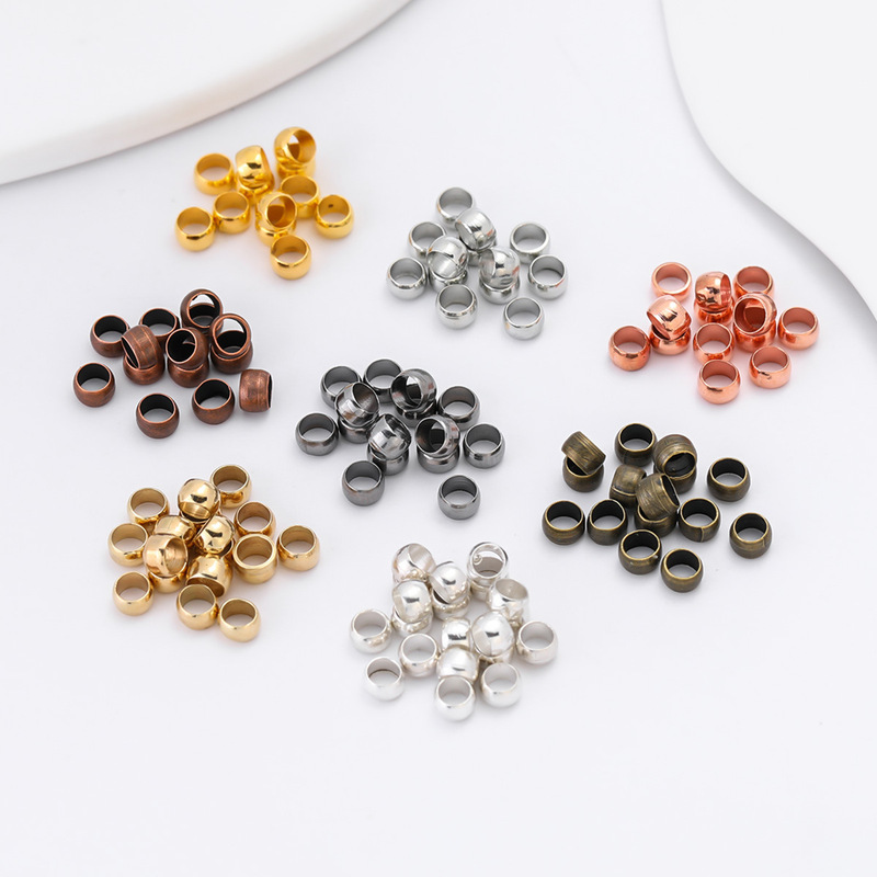 Environmentally Friendly Nickel-Free Copper Positioning Beads Spacer Beads DIY Jewelry Accessories Can Be Flattened to Fix Bead Tube Position Bead Stringing Materials