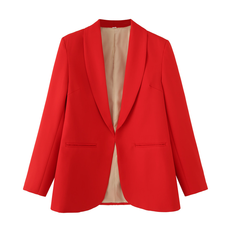 Bsk&Traf Women's Clothing 2025 Autumn New Style Commuter Style Fashionable and Versatile Green Fruit Collar Blazer Bsk&Traf Women's Clothing 2025 Autumn New Style Commuter Style Fashionable and Versatile Green Fruit Collar Blazer