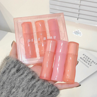 Gege bear Lightweight Mirror Color Waterlight Mirror Lip Glaze Moisturizing Doodle Glass Lip Plain White Lipstick