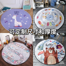 工厂直销北欧风儿童地垫地毯幼儿园宝宝圆形卡通玩具收纳垫子