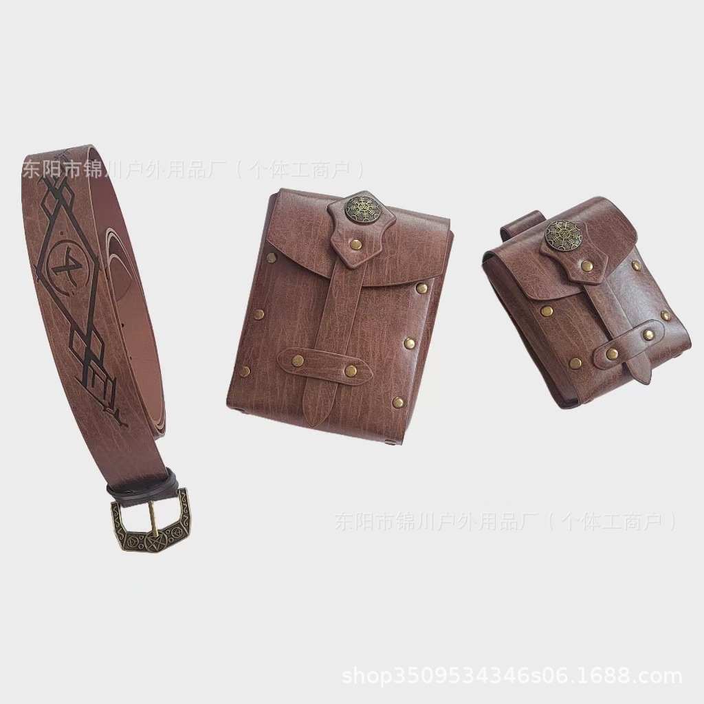 브라운벨트+사각가방 3종세트