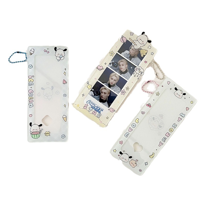 Funda de tarjeta de cuadrícula de cuatro palacios de dibujos animados lindo original Funda de tarjeta dura de cuatro compartimientos de vida acrílica Funda de tarjeta pequeña de persecución de estrellas