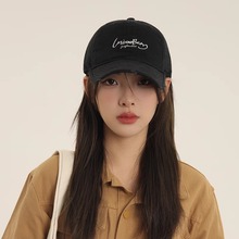设计师联名款破洞软顶棒球帽子女四季加深帽顶显脸小破洞鸭舌帽男
