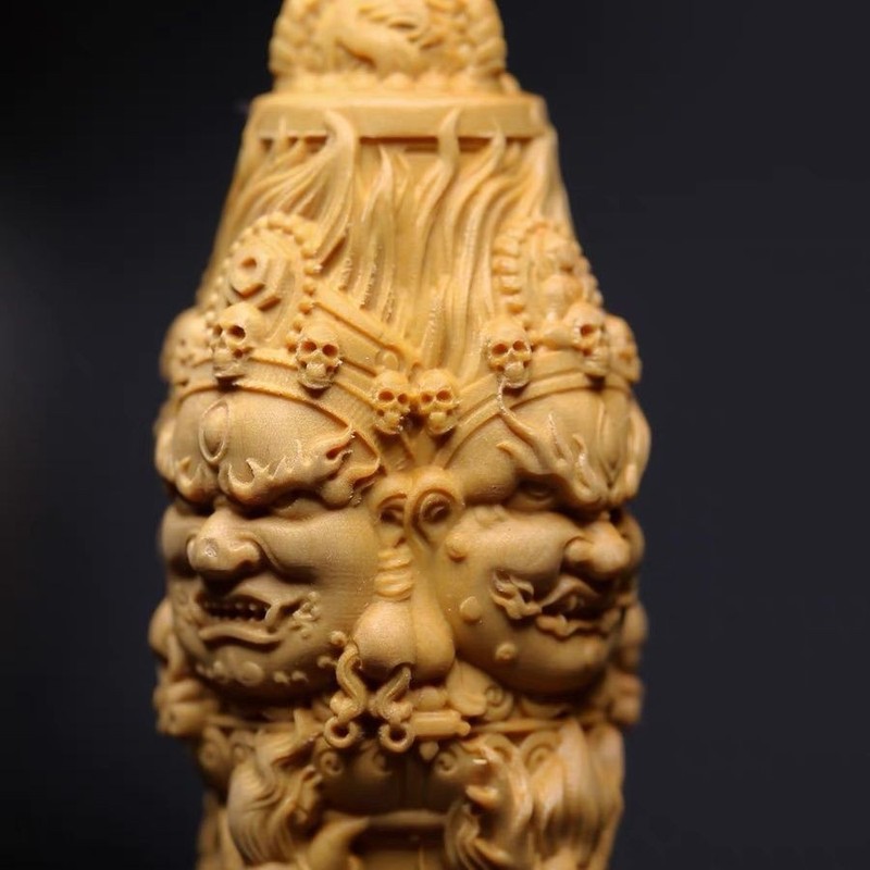 黄杨木雕刻随身盘玩男士木质手把件把玩文玩金刚降魔杵汽车小挂件|undefined