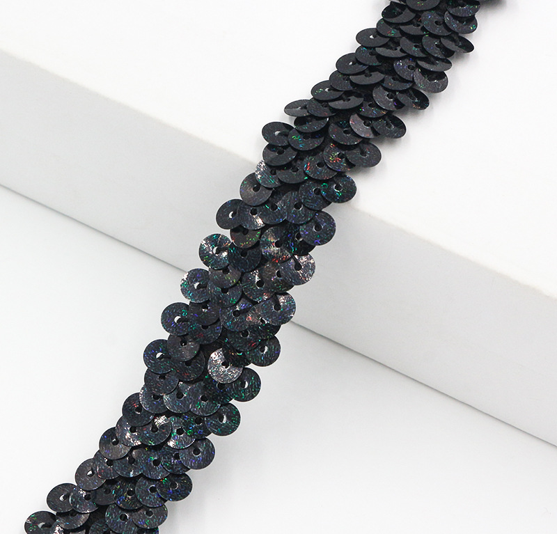 Accesorios de costura hechos a mano 2 filas elástico lentejuelas encaje baile Latino falda ropa la Etapa 20 colores