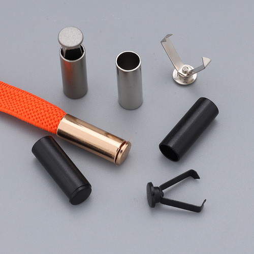 Metal tail clip, cylindrical straight-barrel bell-shaped design, lanyard-compatible hoodie and pants anti-slip buckle, hood rope/cord clamp