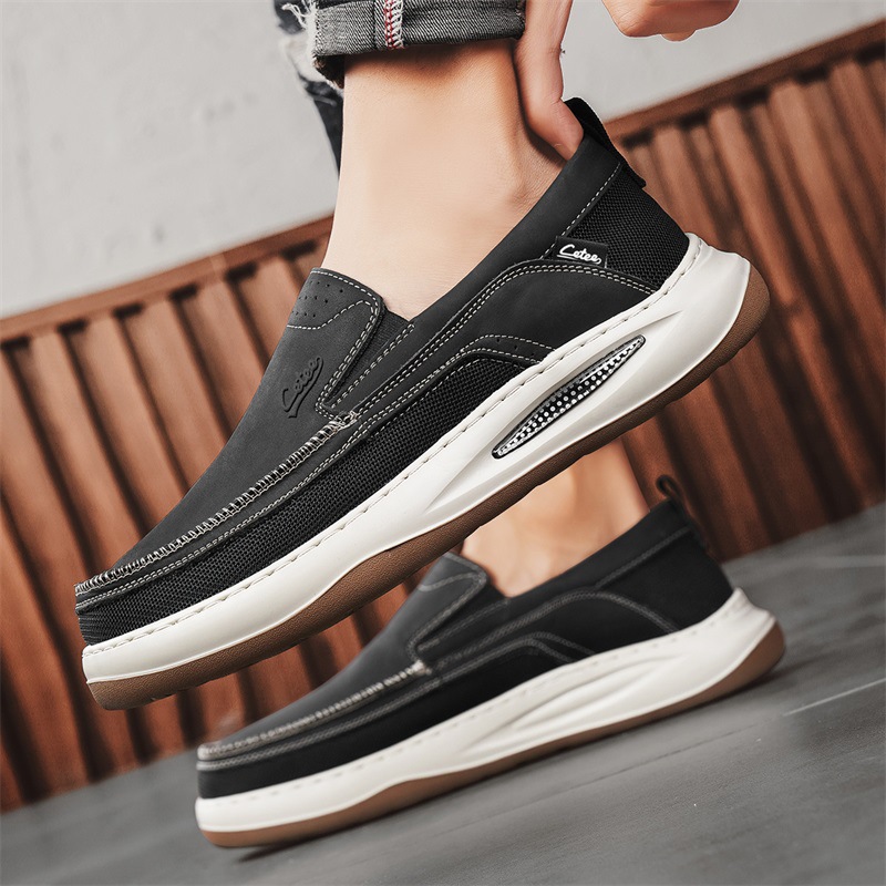 Diseñador 2025 Four Seasons Low-top Cross-border Business Casual Zapatos de cuero de corte retro Zapatos de cuero para hombres