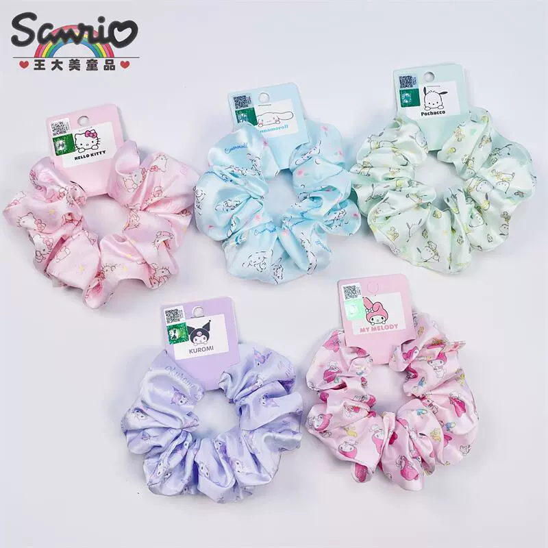 Sanrio тканевое кольцо для волос KT Cat Curomi, для девочки, хвостик, милый высокий объёмный бант
