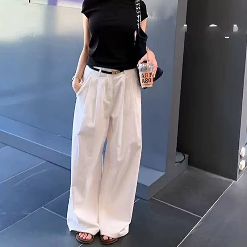 LICKYSE入！年度神裤！薄软牛仔裤子女休闲宽松阔腿小个子减龄洋