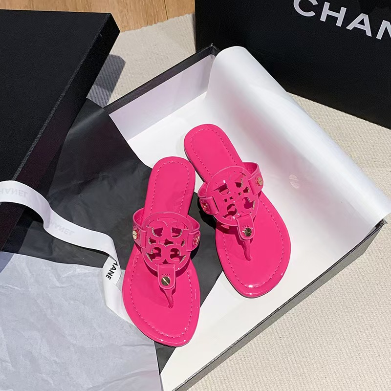 2024 nuevo tipo de zapatillas TB casuales con suela plana para mujeres de verano, zapatos de playa antideslizantes con suela gruesa
