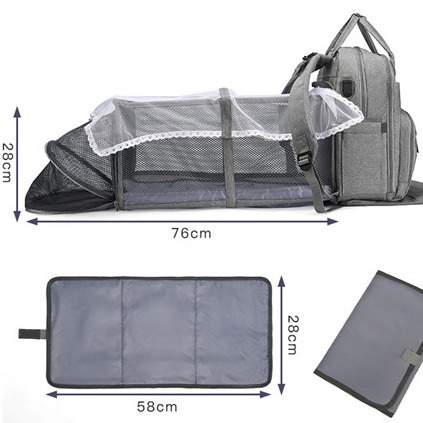 Cross-Border High-End Backpack, Crib Bag, Multi-Functional Mommy Bag, Lightweight Backpack for Mother and Baby Outings