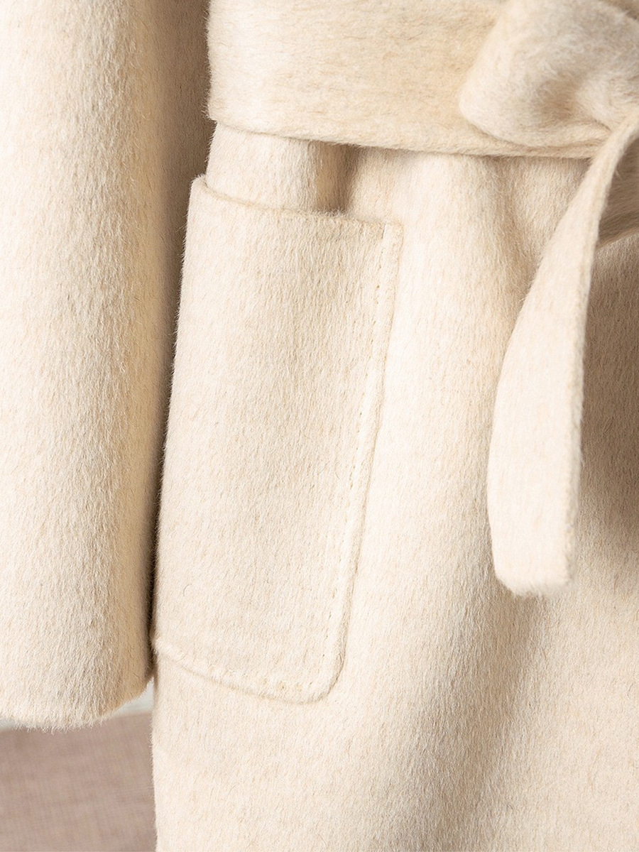 エンディウールコート レディース 2025秋冬新作 両面ウール 高級感 ウエストシェイプ キャメルベルベット 小柄さん向けコート