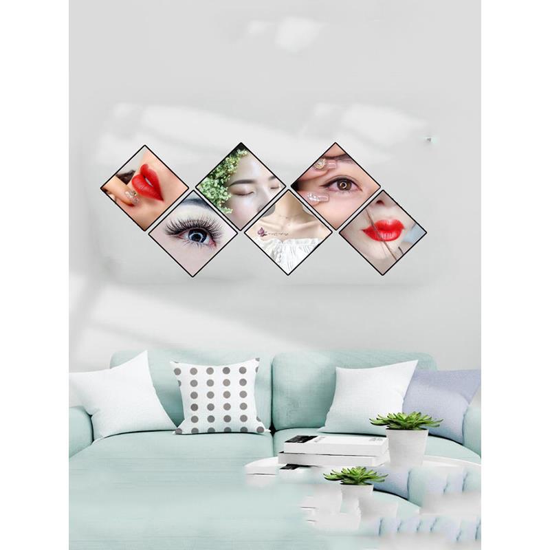 Half-Hanging Thrush Eye Lip Decoration Health Club Beauty Salon Hallway Framed Modern Simple Tattooed Wall Mural