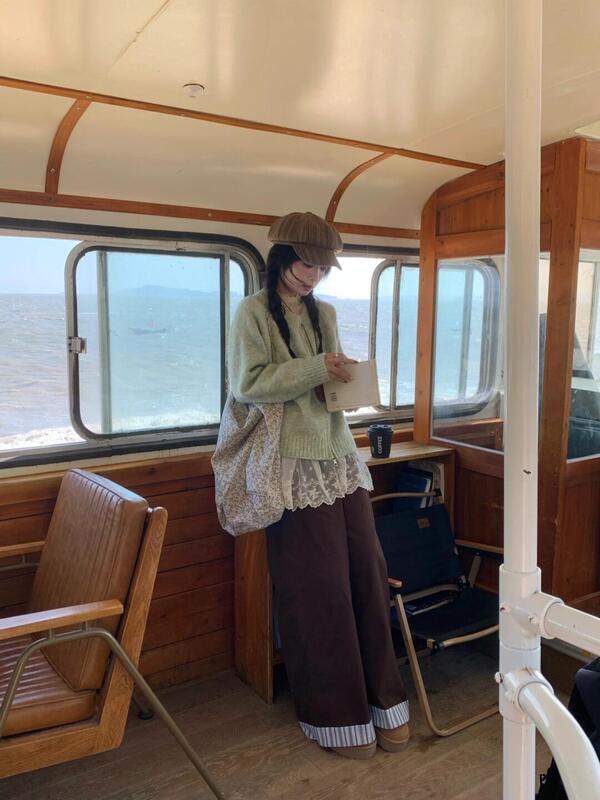 绿色毛衣外套女款2025新款高级春秋韩系超好看慵懒风宽松针织开衫|undefined