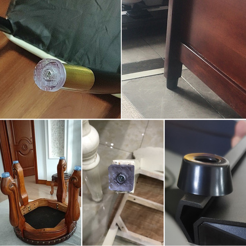 Soft rubber silicone transparent non-slip wear-resistant foot pads with increased screw holes for furniture dining table sofa tables and chairs stool foot nails