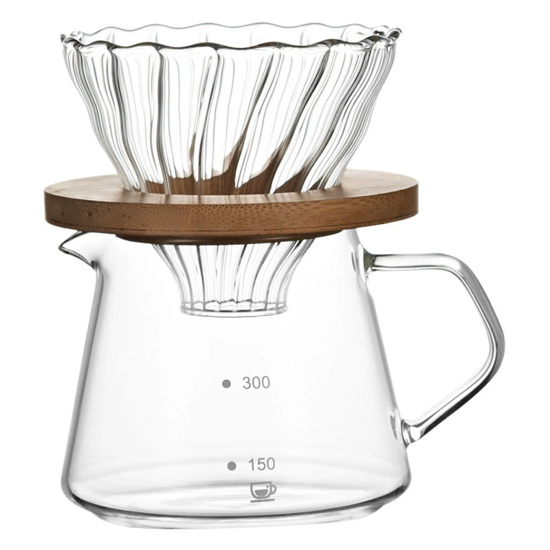 Оптовая продажа ручного кофейника с высоким боросиликатным стеклом Moka Pot Простая Бытовая круглая кофейная посуда ручной работы с ручкой